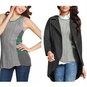 CABI 885 Trident Sweater Vest Knit Top Layering Grey Ribbed Knit S Women Tank